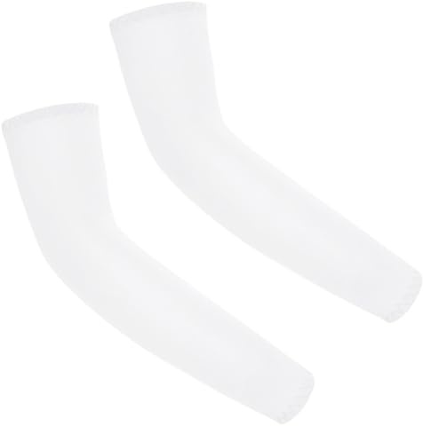 Anevous 1 paire de manchettes pour enfant, unisexe, manchons d'été, protège-bras anti-UV, manches de protection solaire, manchons de compression pour volley-ball, football, filles, garçons, Blanc., L