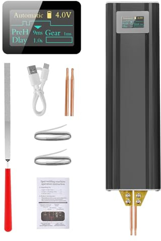 Soldador por puntos a batería 2 en 1 con modos automático & manual, Soldador de Puntocon con Batería 5,0 Ah 1-80 Niveles para Soldar Baterías