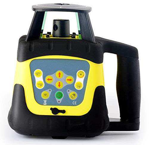 Firecore Rotationslaser FRE205R Selbstnivellierend Laser Set Professional,Rot,500m Arbeitsbereich mit Empfänger, schutzbrille, Fernbedienung, Transportkoffer