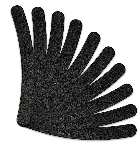 Vivezen - Lot de 10 limes à ongles banane premium - Grain 80/80 - Noir