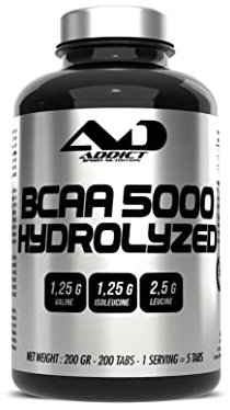 BCAA 5000 Hydrolysé - 200 Capsules - BCAA Naturel pour Récupération et Performance - Complément BCAA Moderne pour Sportifs - Énergie et Développement Musculaire - Addict Sport Nutrition