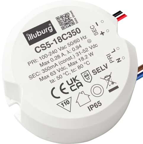 Transformador LED Impermeable IP65 350mA Corriente Constante 11W - 18W Alimentador Fuente de Alimentación