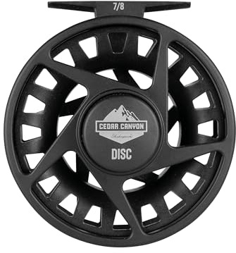 Shakespeare Mulinello da pesca a mosca Cedar Canyon Disc - Costruzione leggera in grafite, sistema di trascinamento a disco regolabile, prestazioni fluide, mulinello da pesca a mosca - 7/8
