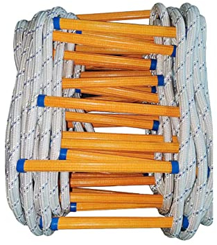 Rope Ladder,9.8 Feet Emergency Fire Escape Ladders Flame Resistant Safety Rope Ladder with Hooks,Fast to Deploy Sturdy and Strong Portable and Reusable 2 Story,Weight Capacity up to 2000 Pounds