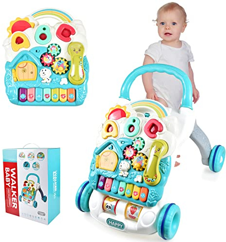 CEMIRK Baby Walker, Interactive Activity Center with Shapes, Sounds, Music, Phrases, Pretend Play and More - Gift for babyies from 6 Months, 1, 2 & 3 Year Old, Boys & Girls