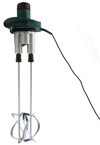 Miscelatore per calcestruzzo, 2800 W, doppio agitatore, a 6 marce, miscelatore per cemento a mano per miscelare vernici, cemento, malta (verde)