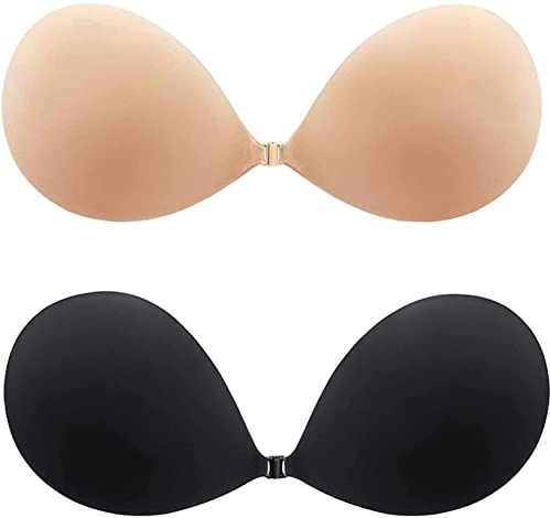 Manxing Reggiseno Invisibile Push Up Adesivo in Silicone Senza Spalline Schiena Scoperta Nuda Invisibile Bra