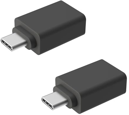 ienza USB-C to USB-A Adapter Converter for MacBook, PC, Android, iPhone, Receiver Dongle, Keyboard, Mouse, Webcam, Camera File Transfer, Portable Hard Drive, Printer, Speaker, Headset & More (2-Pack)