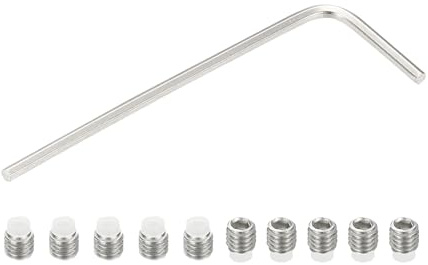 PATIKIL Tornillo Prisionero con Punta de Nylon M3x3mm, 10 Piezas de Acero Inoxidable 304 Métrico Hexagonal con Cabeza de Copa y Punto Antideslizante, con un 1.5mm Llave Hexagonal