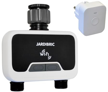 Jardibric - Programmateur d’Arrosage WiFi 2 Voies - Application Tuya Smart - Compatible Google et Alexa - IP54