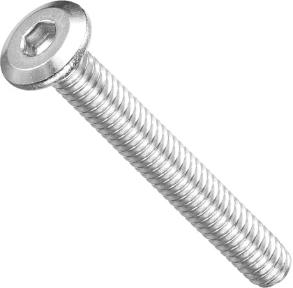 METALLIXITY Flat Head Hex Socket Cap Screws Bolts(1/4-20x2) 12Pcs, 304 Stainless Steel Hex Socket Furniture Bolts Screws - for Furniture Woodworking Project, Silver Tone