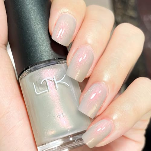 Perlmutt Weiß Nagellack - Schnell trocknend & Langanhaltend Einfarbiger Farblack - Air dry Nail Polish für DIY Nageldesign - Quick Dry ungiftiger Nagellack - Ohne UV Lampe für Nail Art Maniküre (Weiß)