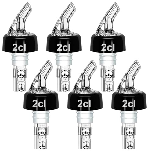 nplaseta 6 Stück Flaschenausgießer, 2cl Ausgießer Spirituosen, Dosierer für Flaschen für Cocktails, Dosierausgießer Bar für Rotwein, Whisky, hochprozentiger Klarer und Gelber Wein