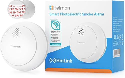 Heiman Detecteur de Fumée Connecté sans passerelle, Batterie 10 Ans, Q-Label & en 14604, Detecteur de Fumée avec Fixation Magnétique, Alarme Fumée Smart Home