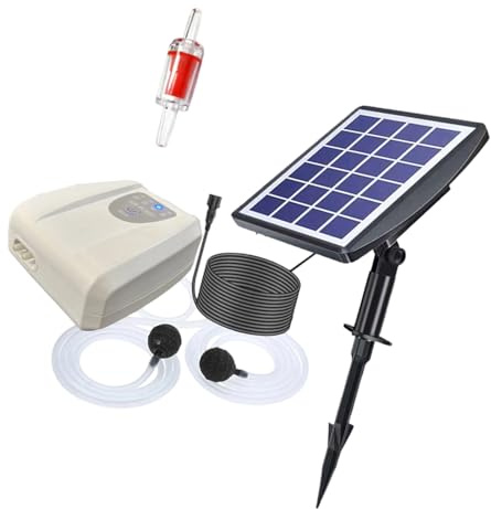 ZWTPGKRD Lot de 1 kit solaire économe en énergie avec pierres à air pour étangs, hydroponie, aérateur de pêche