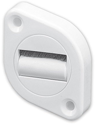 Easy-Shadow – 2 Stück Gurtführung mit Rolle / Bürstendichtung für 23 mm Gurtbreite mit Einlaß in weiß Rollladen Gurt Gurtband Gurtdurchführung Führung Leitrolle Gurtschutz Wärmedämmung Zugluft-Stopp Maxi 23mm