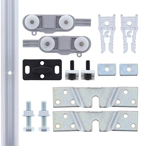 ToniTec – ® TT – Herraje para puerta corredera de cristal hasta 40 kg aluminio Carril