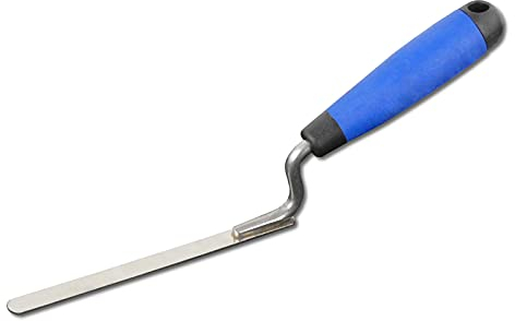 DEWEPRO® Truelle à joints, fer à joints, fer à joints avec lame flexible en acier inoxydable, largeur : 8 mm, moule à joints, avec lame en acier inoxydable et poignée souple