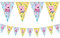 Procos 91104 - Flaggenbanner Peppa Pig, Länge 230 cm, Größe der Wimpel ca. 17,5 x 25,5 cm, Girlande aus Kunststoff, Peppa Wutz, Party, Dekoration