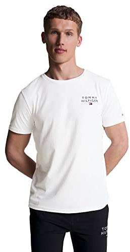 Tommy Hilfiger Uomo T-Shirt Maniche Corte Scollo Rotondo, Bianco (White), L