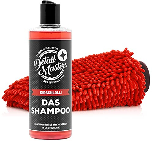 detailmate Autopflege Set - DetailMasters -Außenreinigung - Das Shampoo 700ml, Autoshampoo + Microfiber Monkey Waschhandschuh