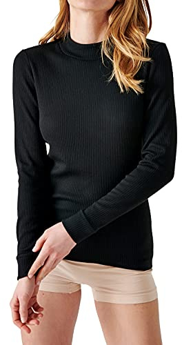 Damart Camiseta Thermolactyl, Cuello Alto, Canalé Polar, Manga Larga Ropa Interior Mujer (Pack de 1)