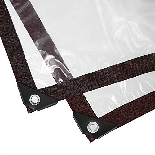 Shappy 13 x 6.5 Feet Clear Waterproof Tarp with Grommets