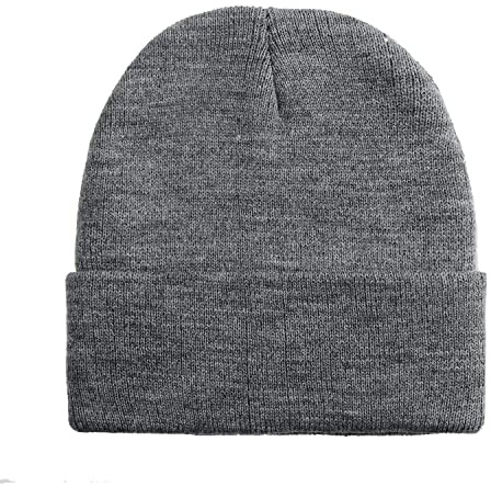 DOOVID Toddler Beanie Kids Warm Knit Beanie Hat Baby Boys Girls Knit Caps Classic Autumn Winter Hats Grey