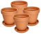 KOTARBAU® Lot de 4 pots de fleurs, en terre cuite, diamètre : 11 cm, pour l'intérieur et les jardins