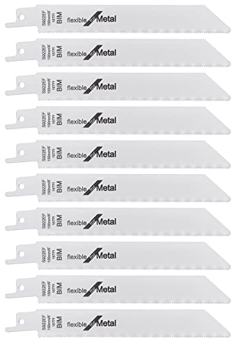 SG Store 10 hojas de sierra alternante S922EF de metal 18TPI 150 mm BIM hojas de sierra de sable para cortar metal 1.4 mm accesorios de herramientas eléctricas