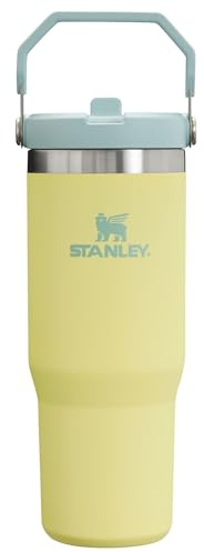 Stanley IceFlow Tumbler with Handle, Twist-On Lid and Flip-Up Straw, Leak-Resistant Water Bottle, Insulated Stainless Steel, BPA-Free, 887 ml, Grapefruit