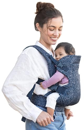 Infantino Flip Advanced 4-in-1 Baby Carrier - Ergonomic, Convertible, Face-in and Face-Out Front and Back Baby Carrier Newborn to Toddler 3.6-14.5 kg, Floral Navy