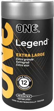 ONE® Legend XL Condoms | Extra Large & Flared for Ultimate Comfort | Vegan, Non-GMO, Natural Rubber Latex | 12 Count