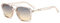 Hviomru Retro überdimensionierte quadratische Sonnenbrille für Damen Herren Klassische Vintage 70er Jahre große Rechteck Rahmen Brille Transparent-Pink/Grau-Orange