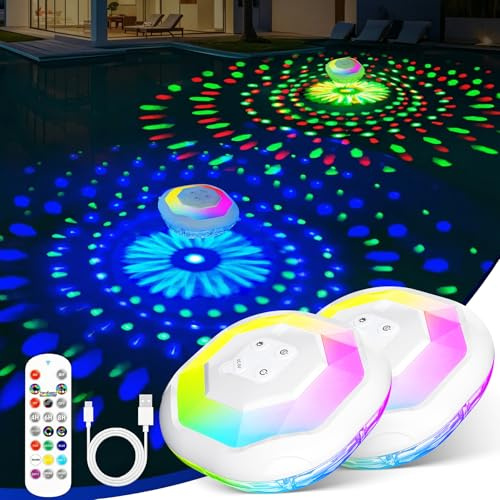 DeeprBetter Luces Piscina Flotantes con Control Remoto, Espectáculo de Luz