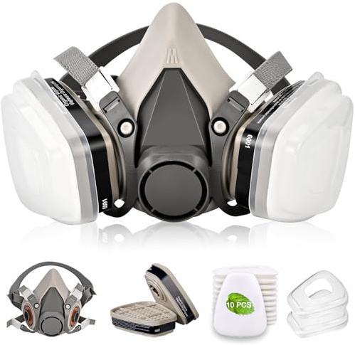 LJJYIJUN Reusable Respirator Mask with Filters, Face Mask for Resin, Painting, Spraying Mask - Anti Organic Vapor/Paint/Chemical