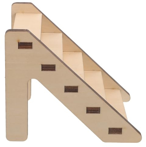 Toyvian Escalera de Madera para Hámster Mediana, Juguete Interactivo y Escalera de Entrenamiento para Pequeños Roedores, Suministros para Mascotas para Jaula, Accesorio Divertido y Seguro