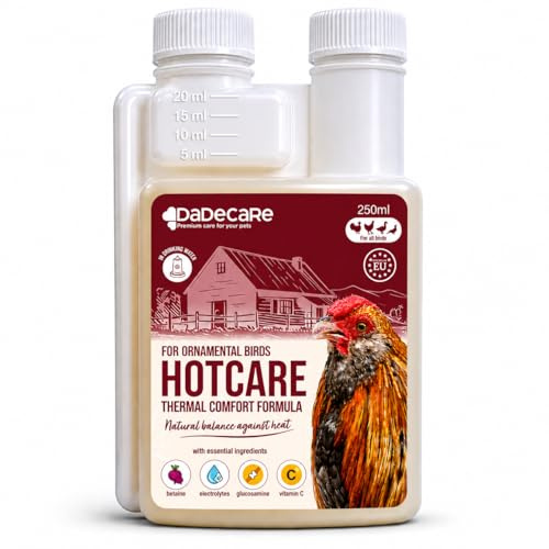 Hotcare Heat Stress Relief 250ml for Hens and Birds – Liquid Complementary Feed with Betaine, Electrolytes and Vitamin C for Cellular Hydration and Higher Egg Production in Summer