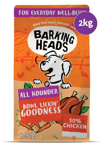 Barking Heads Complete Dry Dog Food 2kg - Adult All Hounder Bowl Lickin' Goodness Chicken - Natural Everyday Immunity & Vitality - Vet Approved