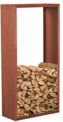 prima terra Kaminholzregal Kaminholzunterstand Brennholzregal Kaminholz Aufbewahrung Bausatz Edelrost Maße 118x78cm Tiefe 35cm