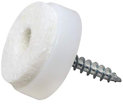 Adsamm® / 32 x Filzgleiter mit Schraube / Weiß / Ø 20 mm / rund / Möbelgleiter zum Schrauben in Premium-Qualität