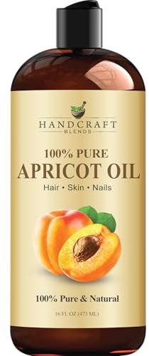 Handcraft Blends Apricot Kernel Oil - Cold-Pressed 16 Fl Oz - 100% Pure and Natural - Premium Grade Carrier for Skin and Hair - Hair and Body - Massage - Hexane-Free