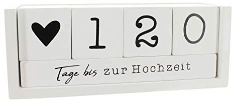 MIK rolig shopping Countdown kalender låda av trä med temarad varaktighet årstisch-kalender Weiß