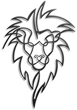 Metall Löwe Indie Aesthetic Deko - 50 cm x 70 cm - Industrial Schwarz Metallbilder Wanddeko Stier Deko für Zimmer Wohnzimmer Büro als Room Decor