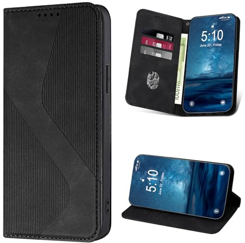 YIRRANZD Funda para Xiaomi Redmi Note 9, Cubierta de Cuero PU Funda Libro con Tapa [Tarjetas], Flip Case Cover Billetera Carcasa para Redmi Note 9 (Negro)