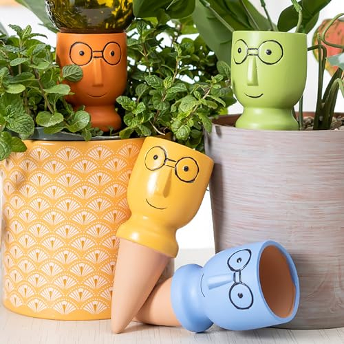 Holzsammlung Plant Watering Devices,Set of 4 Terracotta Vacation Plant Waterer,Watering Stakes Slow Release Plant Watering Spikes Perfect Self Watering Devices for Indoor Outdoor Plants#02