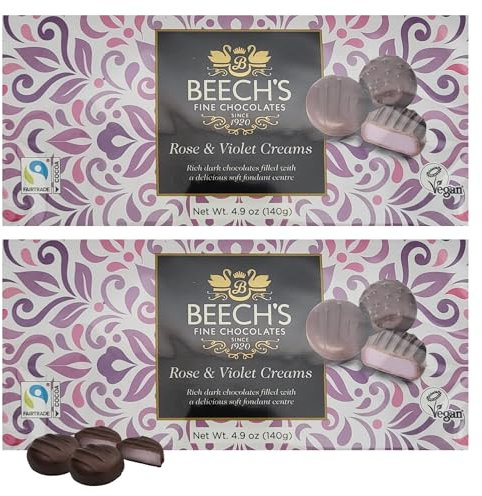 Rose & Violet Chocolate Creams Lovers Bundle With Beech's Creams 140g x2 Pack - Vegetarian, Vegan, Gluten Free Friendly