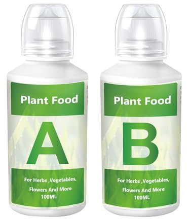Hydroponic Liquid Plant Food A & B Nutrients, 100ml Hydroponic System Accessory for Indoor Plants, Gardens, and Flowering Plants