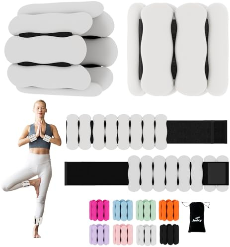 JORICY Ankle Weights for Women Men,Adjustable Wrist Weights Set of 2[0,5kg*2],Wearable leg weights/arm weights，Wrist & Ankle Weights Bracelet for for Pilates Walking Swimming Yoga Dance Grey