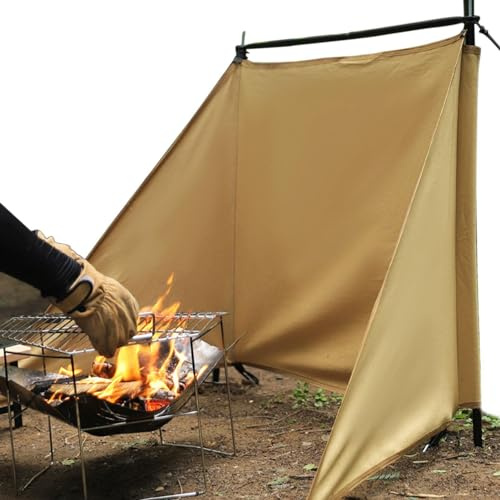 Youngwier camping eld vindskydd – vindruta för grill, strandvindskydd, vindtät, vikbar grill för blåsigt väder utomhus